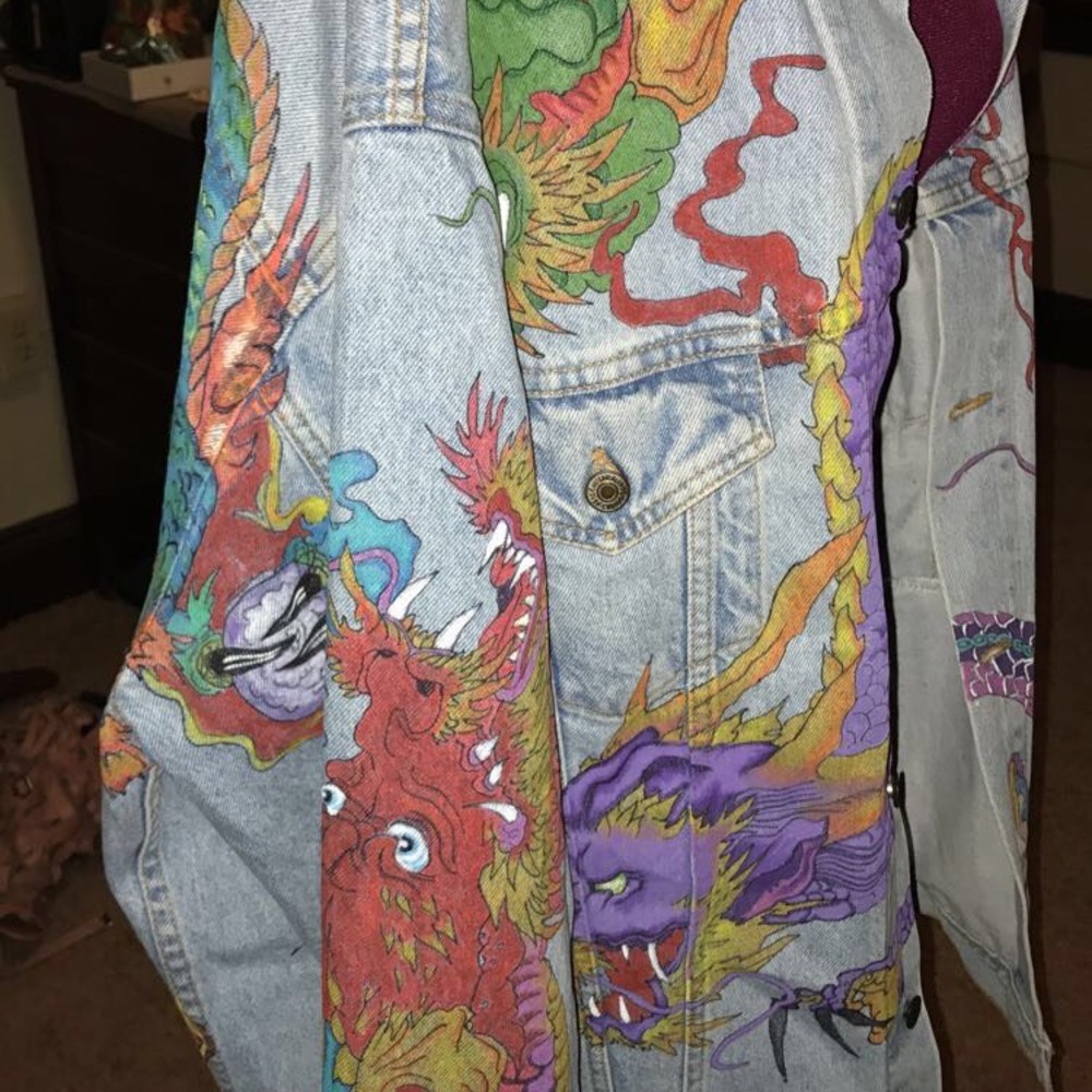 Custom Hand Painted Oversized Denim Jacket - Picture 5 of 7